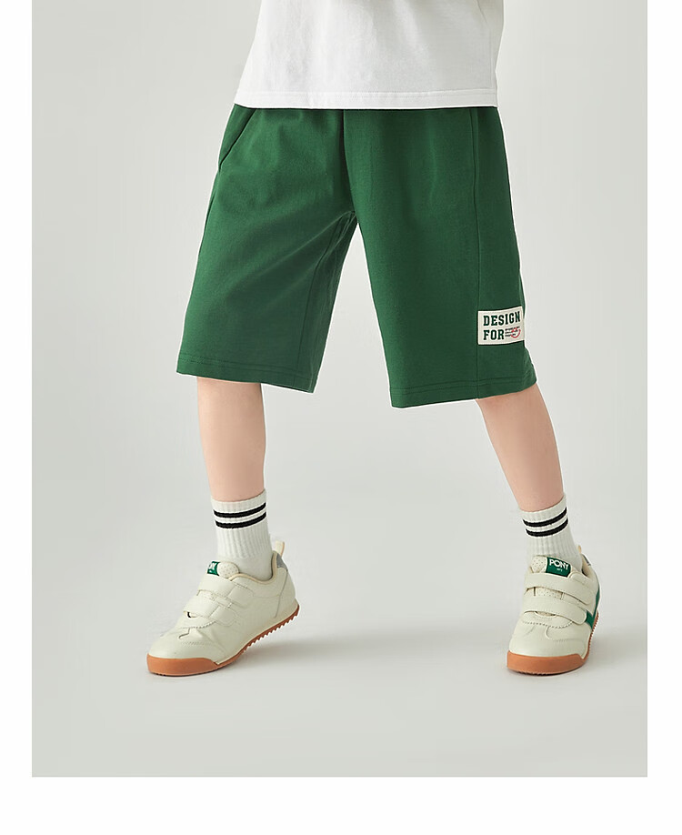 Duoduojia Boys' Sports Shorts, Summer 2026, for Older Children, Moisture-Wicking And Breathable, Pure Cotton Mid-Length Shorts, Children's Loose Six-Point Knit Pants 16