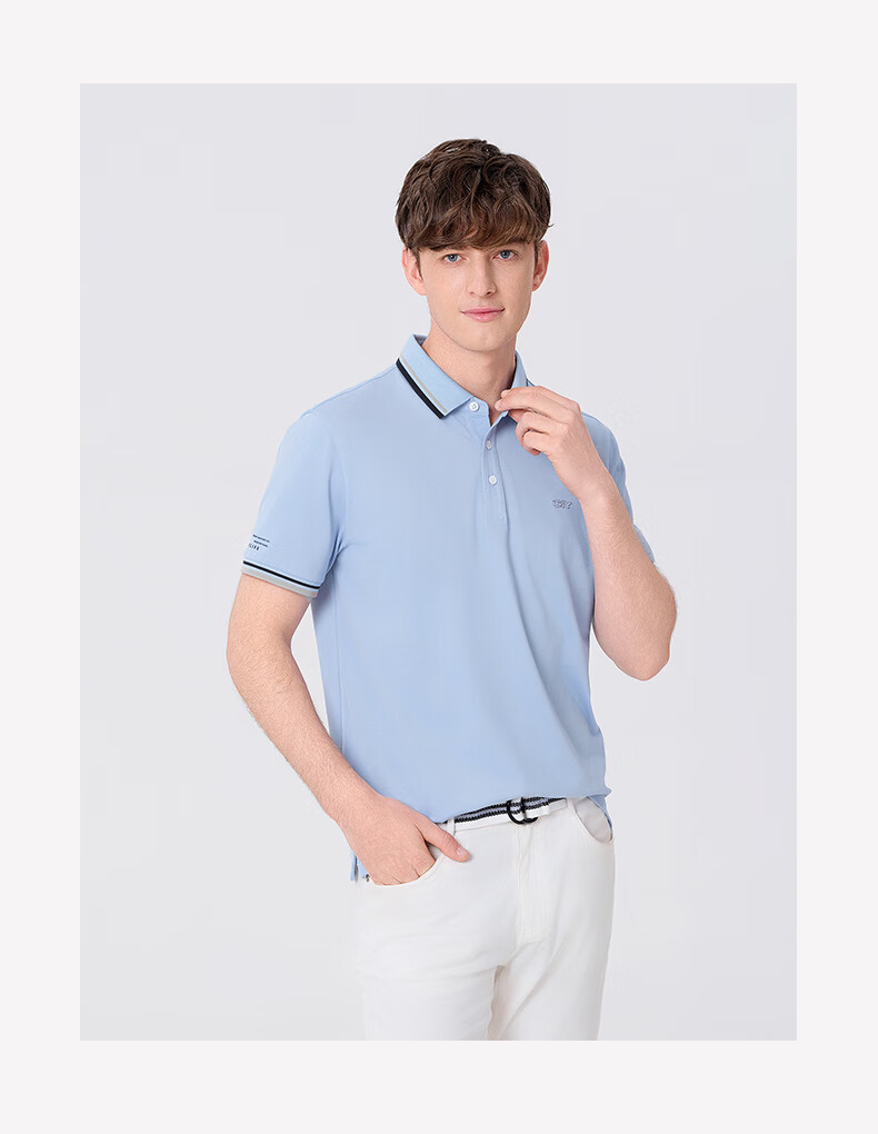 Goldlion GY [Cool Touch] Men's Polo Shirt, Short Sleeve, Summer New Style, Casual Versatile Collared T-Shirt, White, XL 15