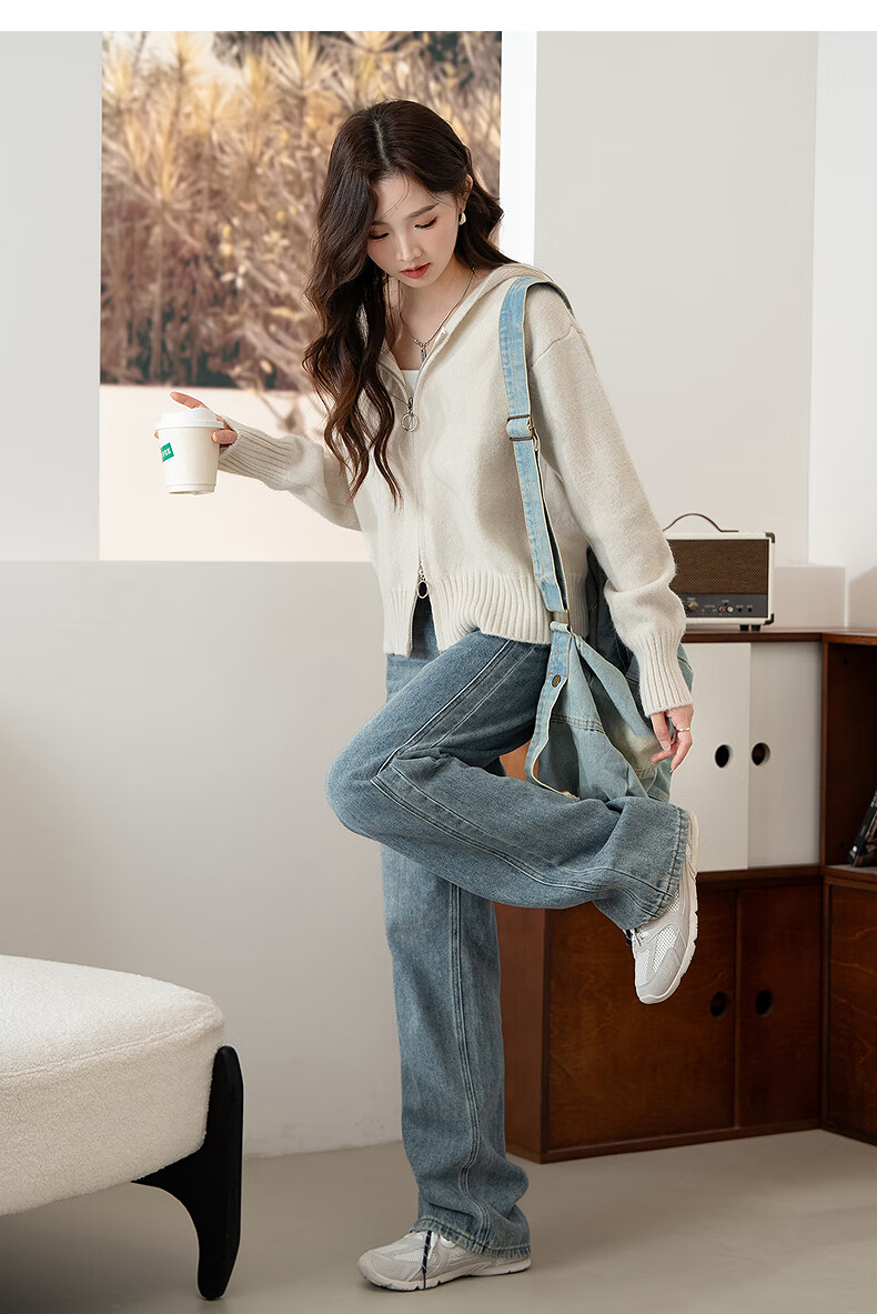 TonLion 2025 Autumn Women's Versatile Double-Head Zipper Hooded Cardigan 9