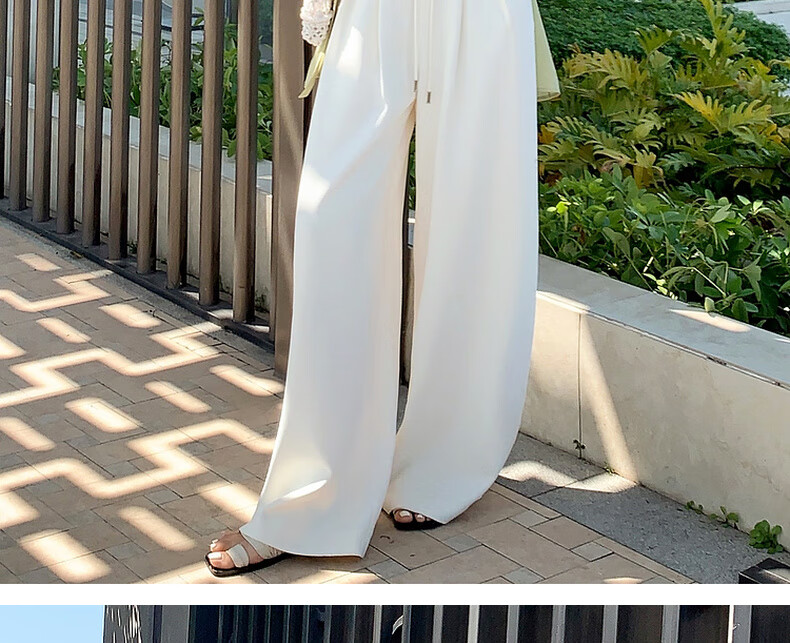 MEIYANG Misty Rose Casual Pants, UPF50+ Toray Sun Protection Wide-Leg Pants, Gray (Regular Version), XL 29