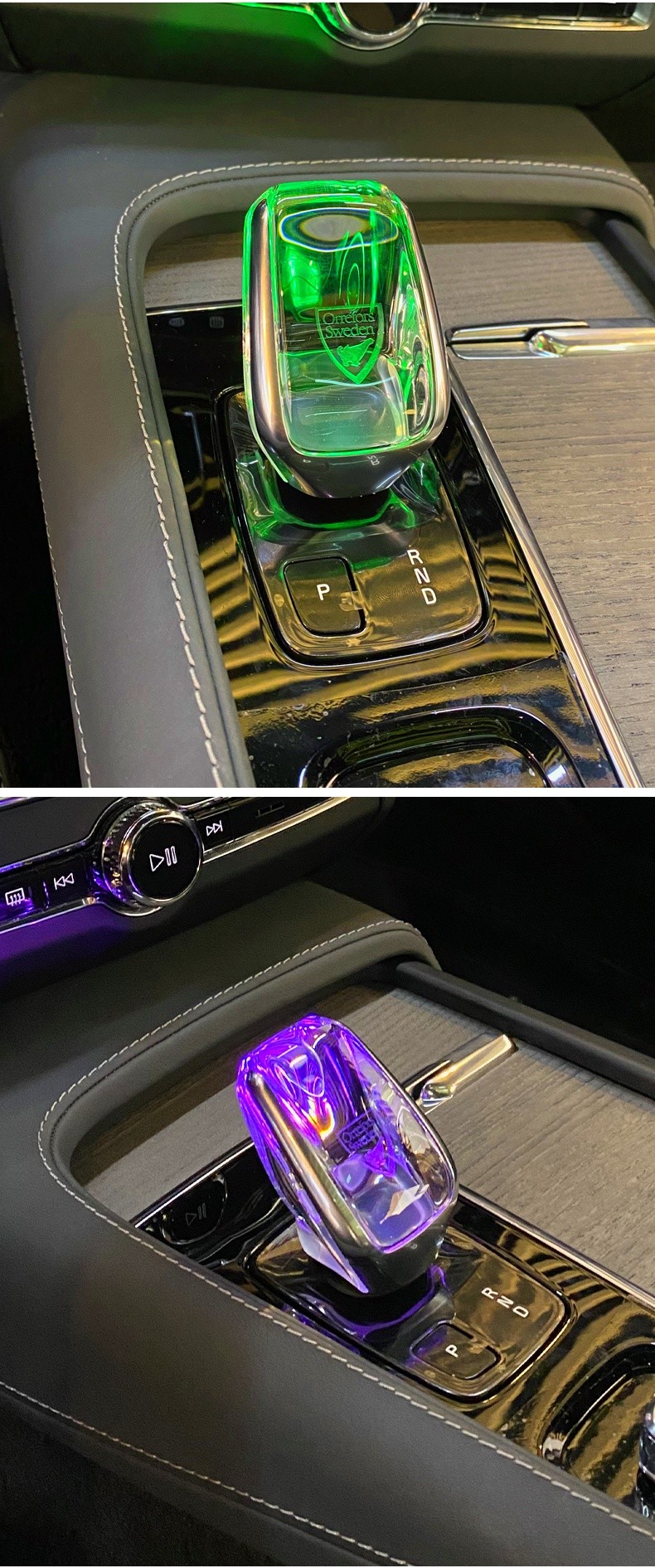 沃尔沃s90水晶档把xc90挡杆xc60s60发光头改装配件原厂带总成水晶档把