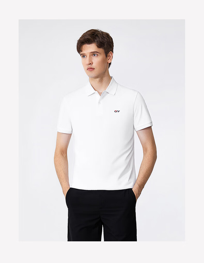 Goldlion GY Short Sleeve Polo Shirt Men Cotton T-Shirt TSF0048-ND153A White M 6