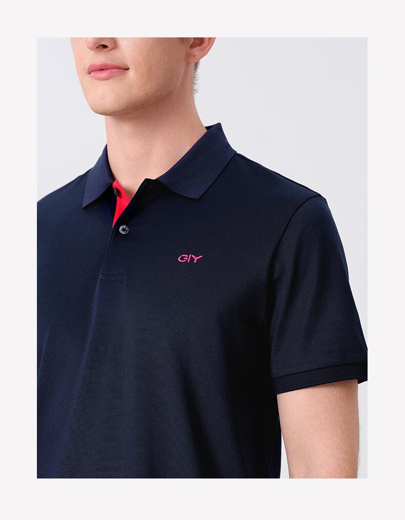 Goldlion GY [Cooling] Men's Short-Sleeve Polo Shirt, Casual Versatile Collared Breathable T-Shirt, White, L 12
