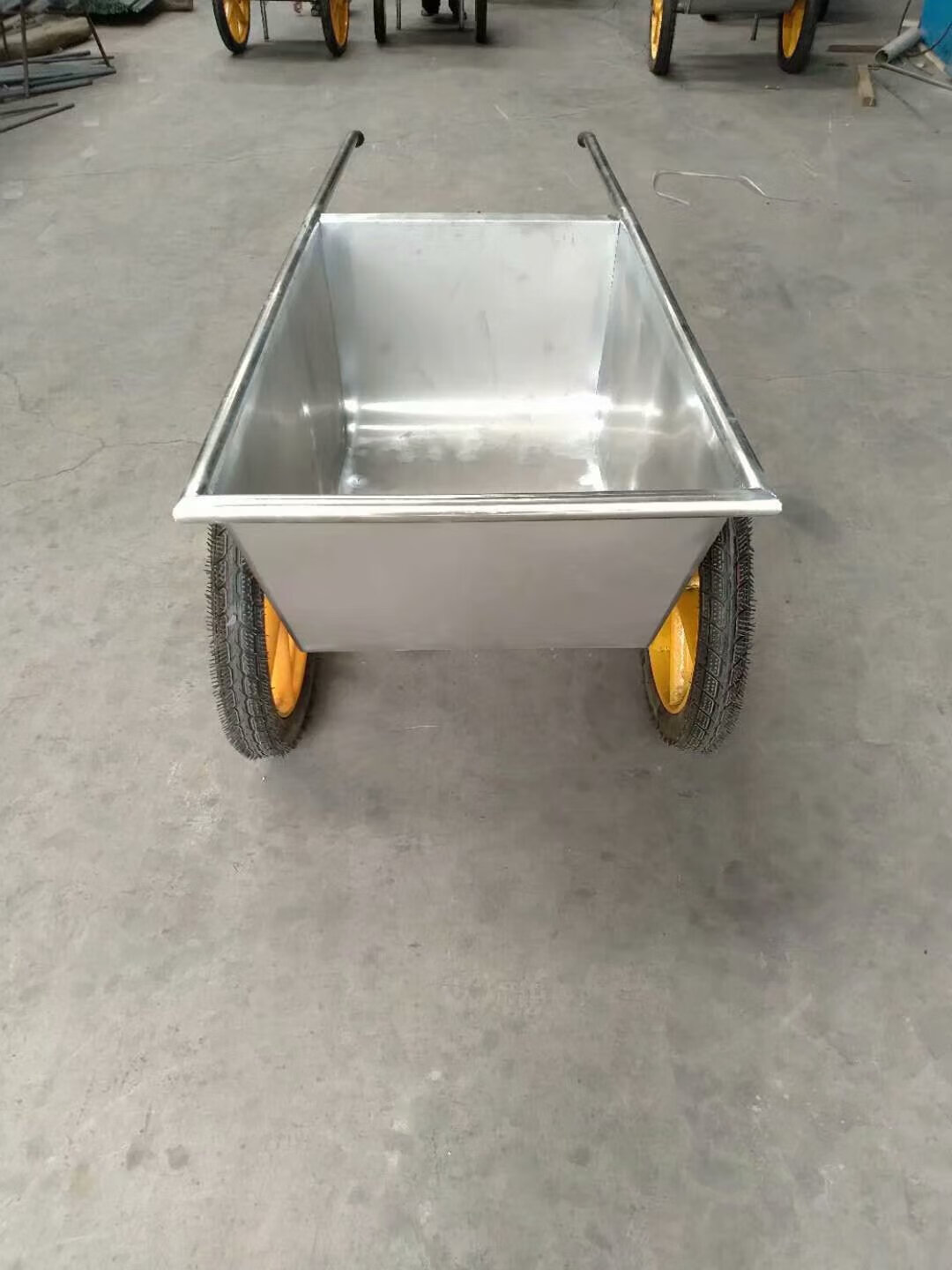 加厚大号猪场饲料运输车手推四轮料车不锈钢喂料车两轮手推斗车 促销