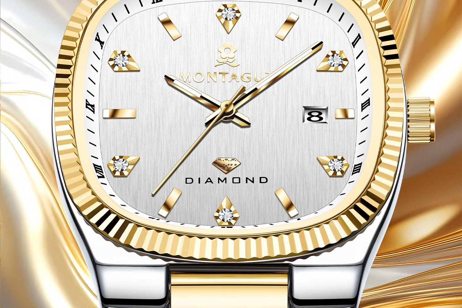 MONTAGUT Women's Watch, Fashionable Luxury Diamond-Studded Watch, Versatile Business Style Waterproof Couple Wristwatch, Qixi Festival Gift 3