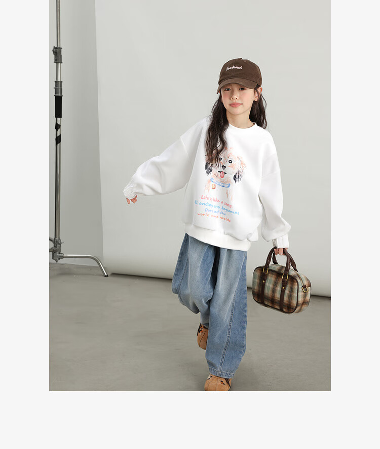 LUSON Chen Da Zhu Children's Clothing, Girls' Cartoon Sweatshirt, Spring And Autumn New Style, Trendy Kids' Autumn Top, Big Girls' Long-Sleeve 13