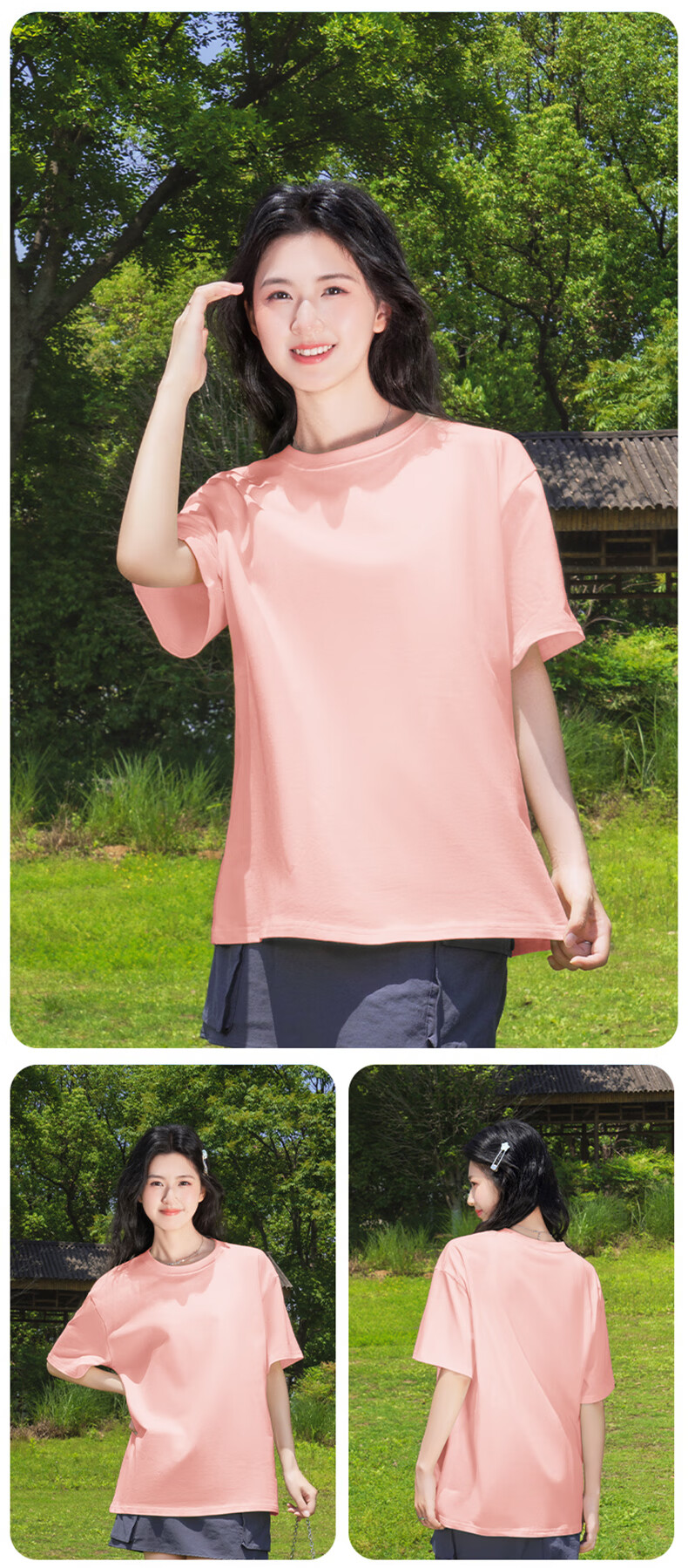 Baleno Women's 2026 New Pure Cotton Short Sleeve Casual Loose Solid Color Basic T-Shirt Spring Summer Loose Fit Top 6