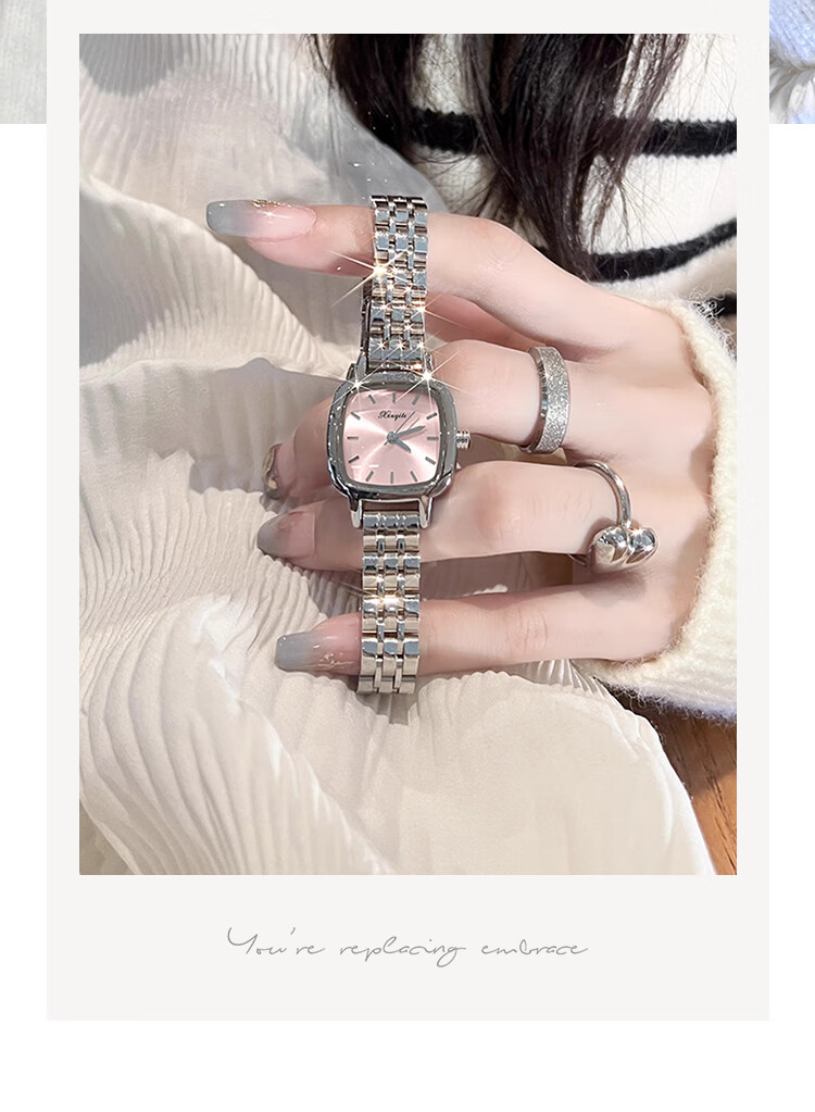 GEORGCOUNT Sugar Cube Watch for Women, 2025 New High-End Ladies Quartz Watch, Light Luxury Elegant Simple Square Watch, Waterproof Women's Model 8