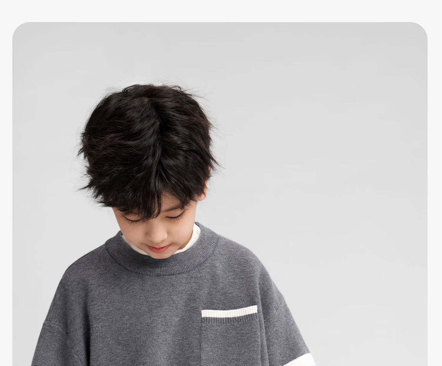 Zuo Xi Boys Sweater Autumn Winter Children's College Style Knitwear 2025 New Big Kids Winter Clothes Gray 130 33