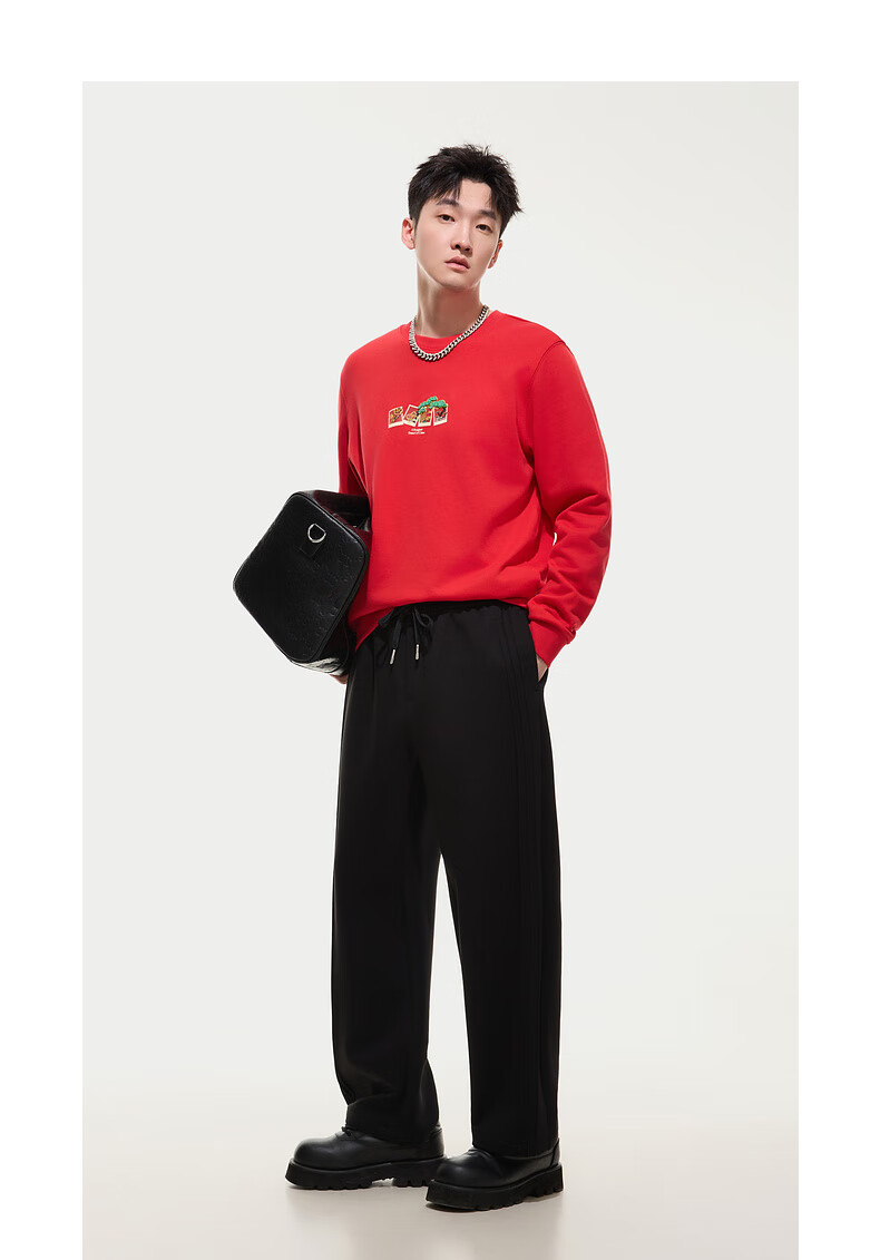 CABBEEN [340G Pure Cotton Sweatshirt] Men's Metal Thread Embroidery Sweatshirt, Comfortable Soft Warm Autumn Long-Sleeve Sweatshirt 12
