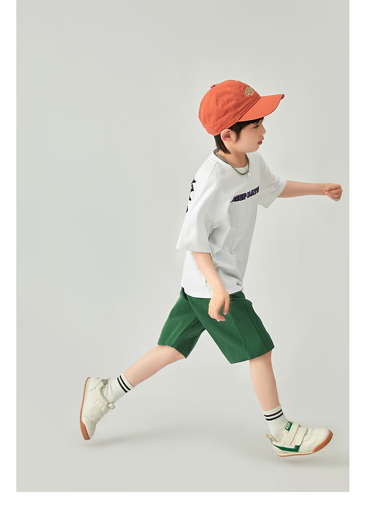 Duoduojia Boys' Sports Shorts, Summer 2026, for Older Children, Moisture-Wicking And Breathable, Pure Cotton Mid-Length Shorts, Children's Loose Six-Point Knit Pants 19