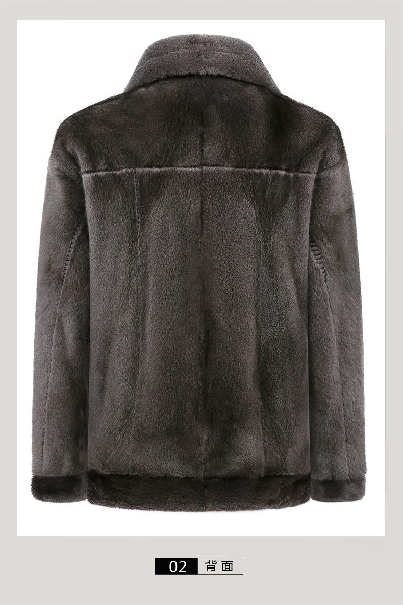 一体皮夹克商务休闲冬装保暖外套精品男装整貂皮大衣2022新品 铁灰色