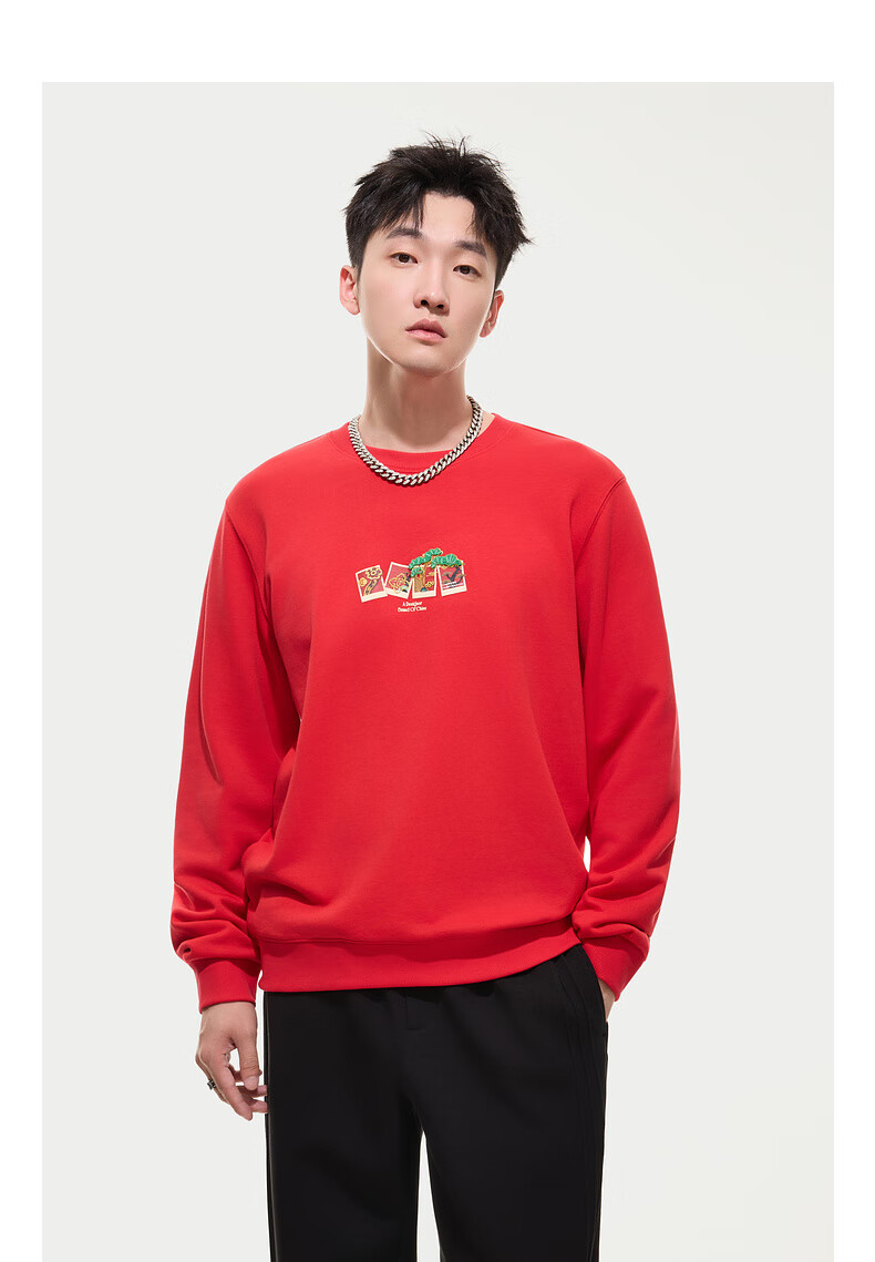 CABBEEN [340G Pure Cotton Sweatshirt] Men's Metal Thread Embroidery Sweatshirt, Comfortable Soft Warm Autumn Long-Sleeve Sweatshirt 13