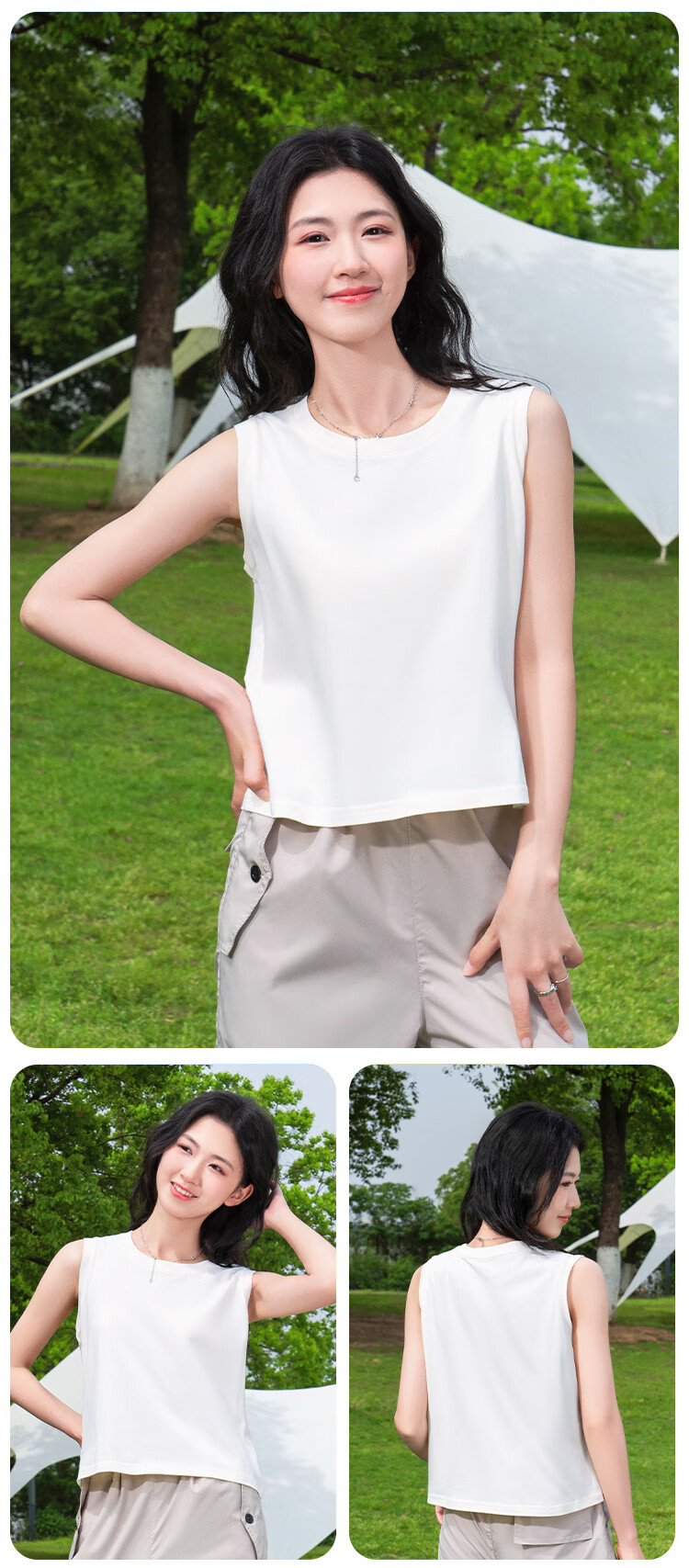 Baleno Women's Pure Cotton Sleeveless Vest Summer Outerwear 2026 New Loose Casual Basic Tank Top 8