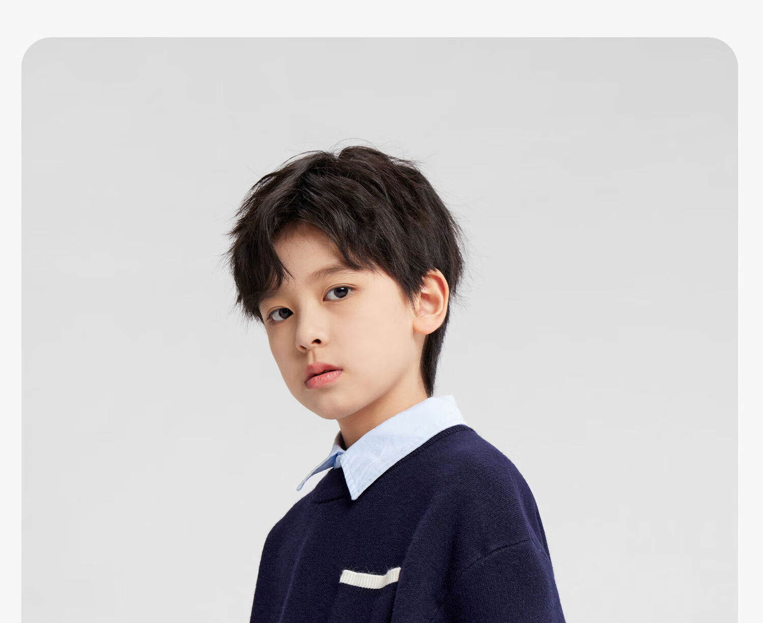 Zuo Xi Boys Sweater Autumn Winter Children's College Style Knitwear 2025 New Big Kids Winter Clothes Gray 130 10