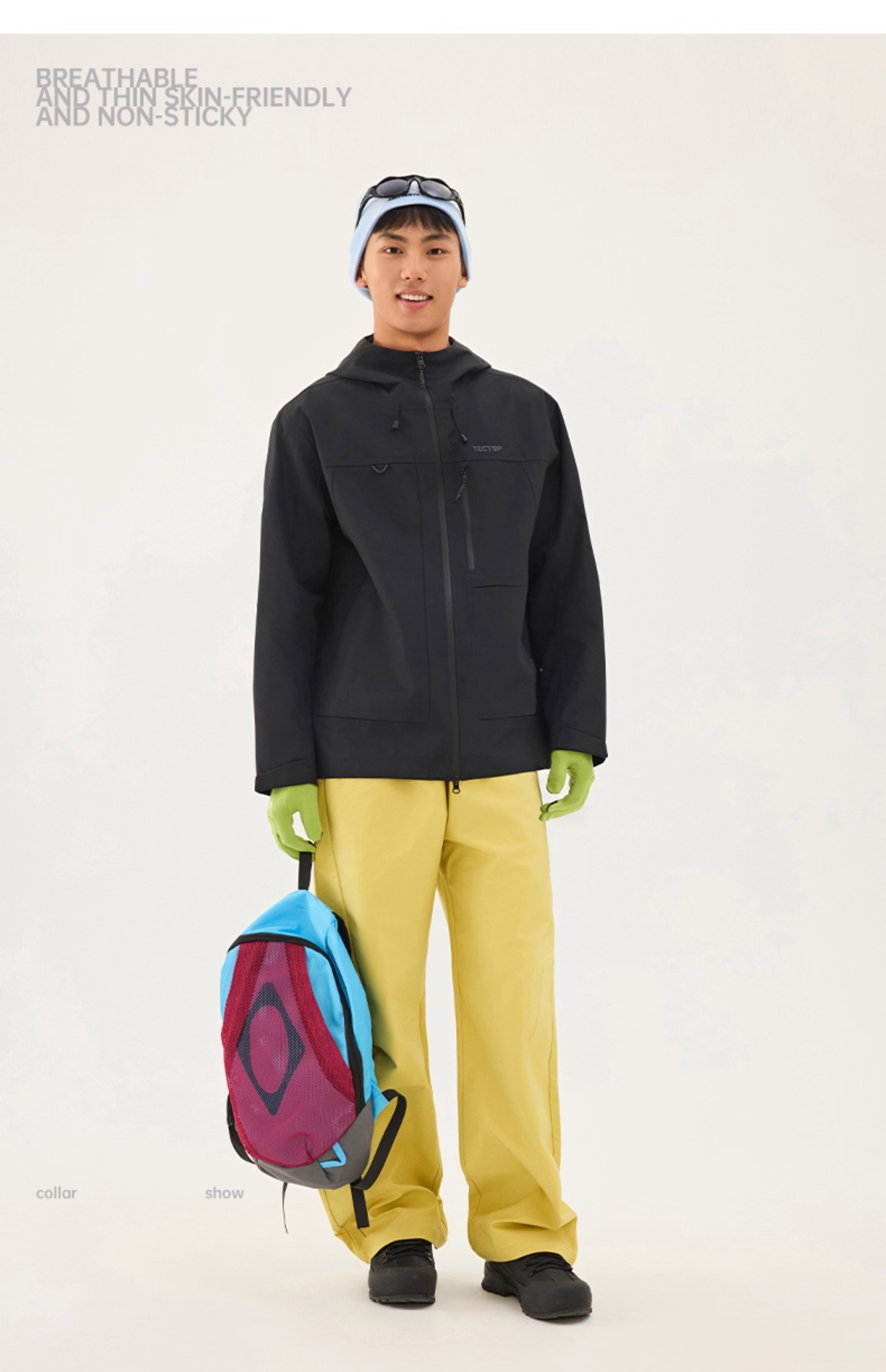 TECTOP Single-Layer Hard Shell Breathable Mountaineering Jacket for Men and Women 40
