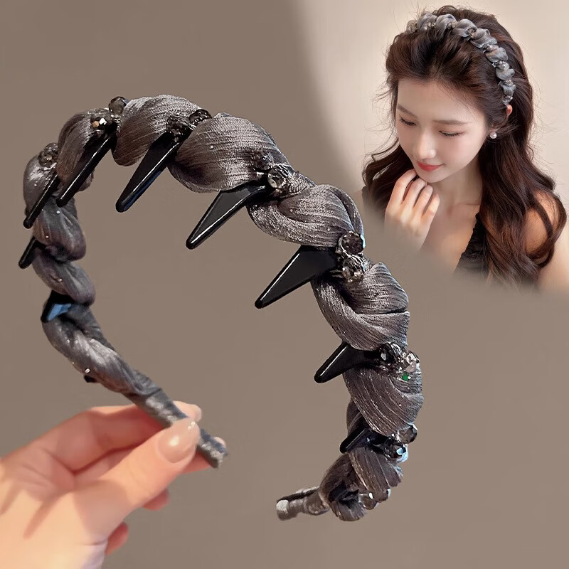 Yidier High Crown Headband Women Luxury Full Rhinestone Hairband Premium Hair Clip Face Washing Headband Birthday Gift for Girlfriend 1