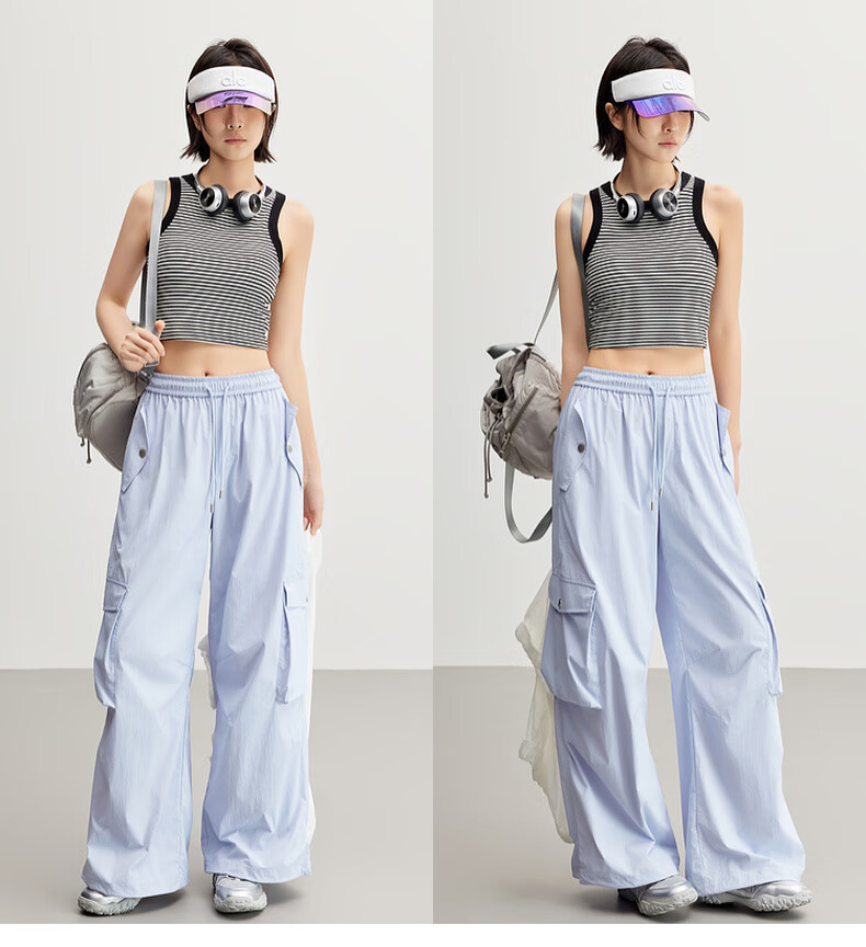 MEIYANG Kongjing Casual Pants, Air-Change UPF100+ Cargo Pants [Small 70 in Stock], Blue-Purple Extended Version, XL 35