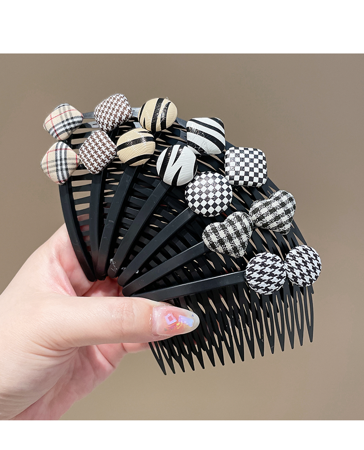 发梳倒插梳后脑勺刘海碎发整理发卡头饰网红2022年儿童夏 6#边月2件