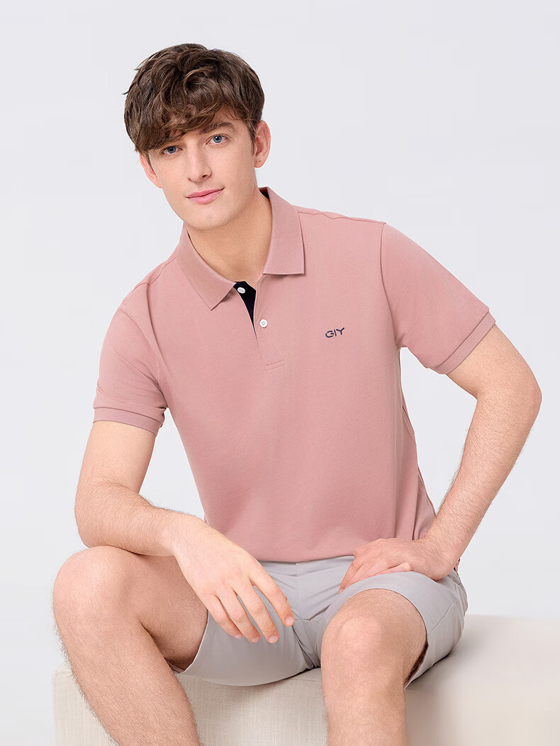 Goldlion GY [Cooling] Men's Short-Sleeve Polo Shirt, Casual Versatile Collared Breathable T-Shirt, White, L 5