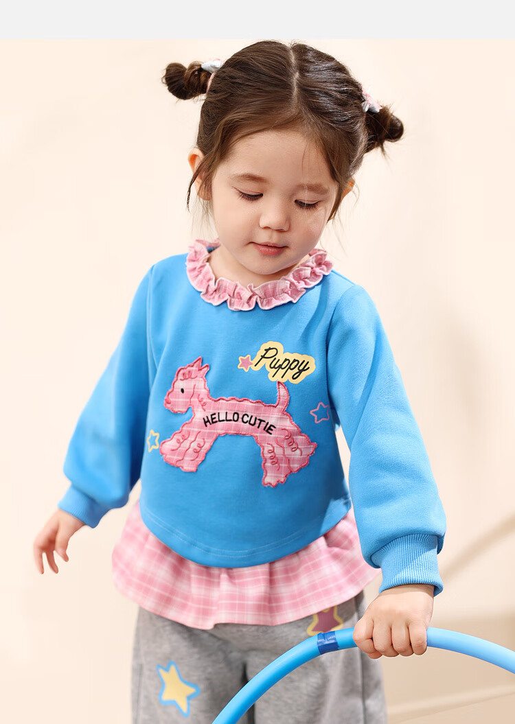 LUSON Little O Dad Baby Girl Sweatshirt Autumn Outfit 2025 New Cartoon Long Sleeve Baby Clothes 18