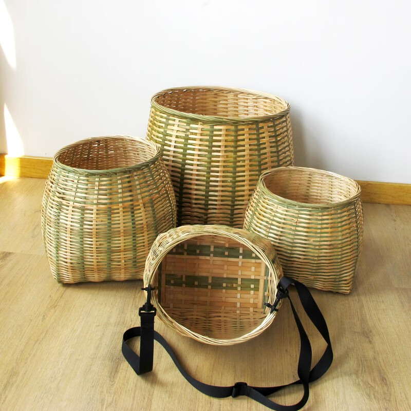 竹编篮子小背篓幼儿舞蹈道具竹子竹编制品鱼篓背篓儿童迷你小竹篓采茶