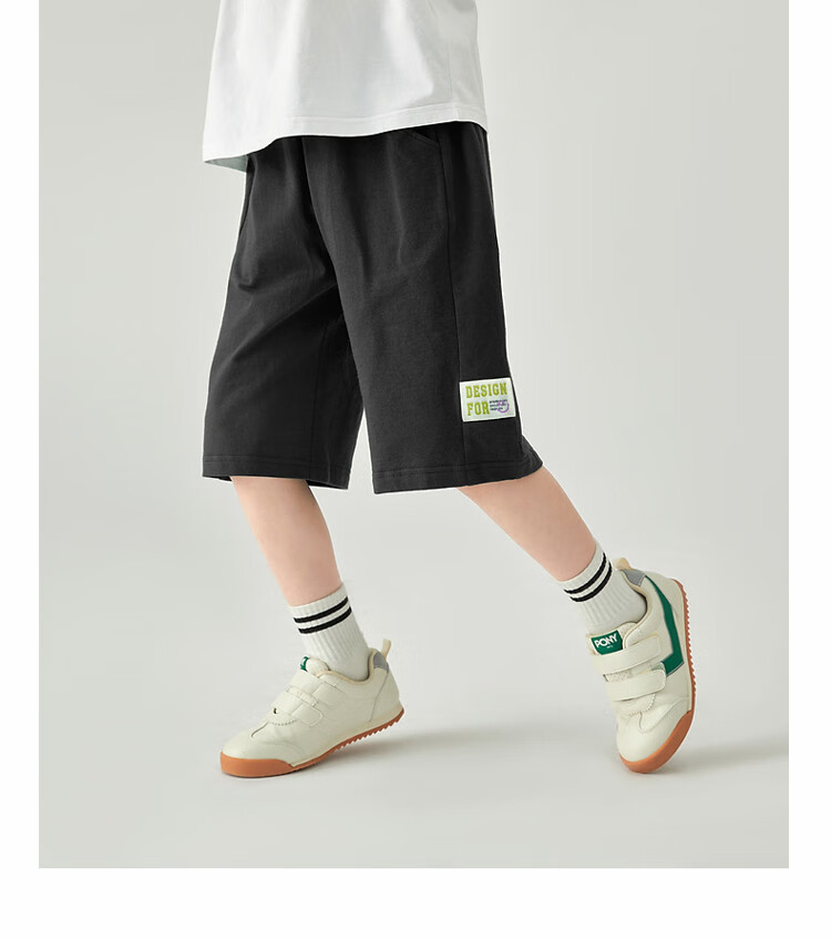 Duoduojia Boys' Sports Shorts, Summer 2026, for Older Children, Moisture-Wicking And Breathable, Pure Cotton Mid-Length Shorts, Children's Loose Six-Point Knit Pants 32