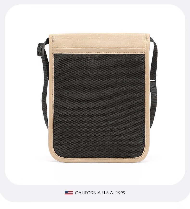 TFO North American Series Document Bag, Travel Passport Bag with Anti-Theft Lock, Neck Strap Card Holder Crossbody Bag 9402514, Khaki Color 5