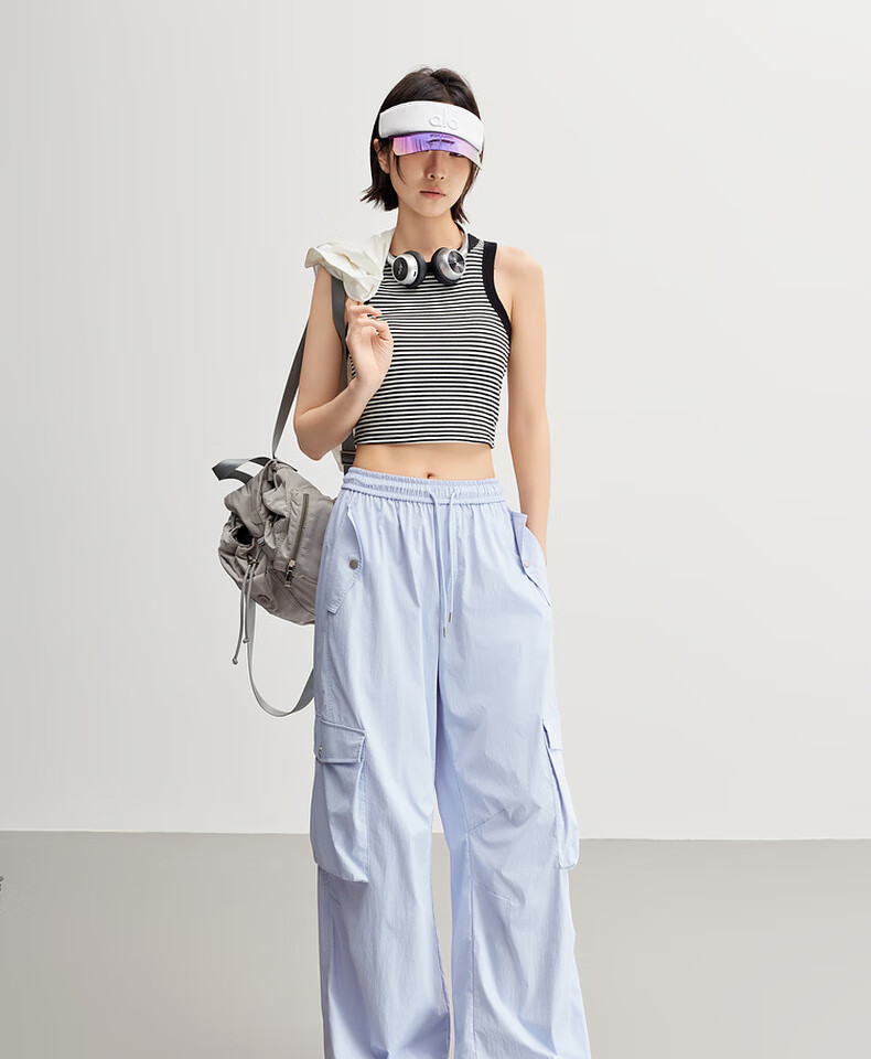 MEIYANG Kongjing Casual Pants, Air-Change UPF100+ Cargo Pants [Small 70 in Stock], Blue-Purple Extended Version, XL 33