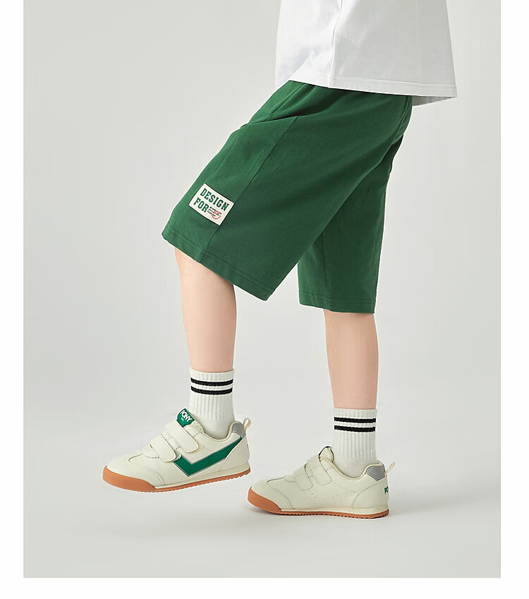 Duoduojia Boys' Sports Shorts, Summer 2026, for Older Children, Moisture-Wicking And Breathable, Pure Cotton Mid-Length Shorts, Children's Loose Six-Point Knit Pants 17