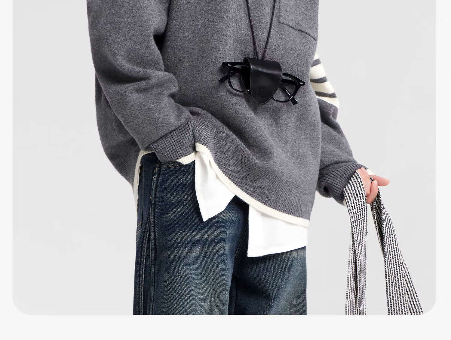 Zuo Xi Boys Sweater Autumn Winter Children's College Style Knitwear 2025 New Big Kids Winter Clothes Gray 130 30