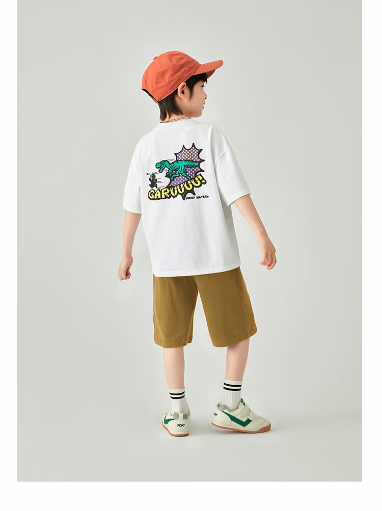 Duoduojia Boys' Sports Shorts, Summer 2026, for Older Children, Moisture-Wicking And Breathable, Pure Cotton Mid-Length Shorts, Children's Loose Six-Point Knit Pants 27