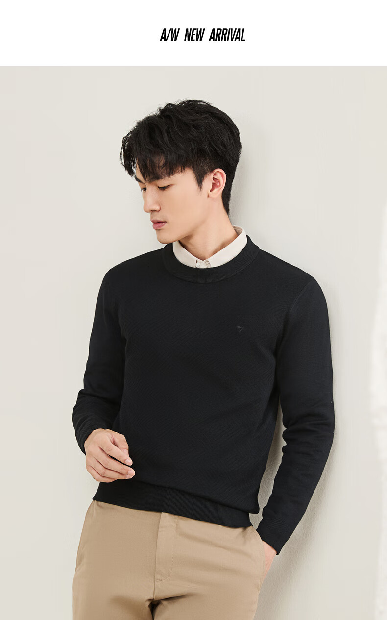 SEVEN Anti-Static Machine Washable Men's Sweater Spring Autumn Crew Neck Casual Warm Multi-Color Knitwear 6