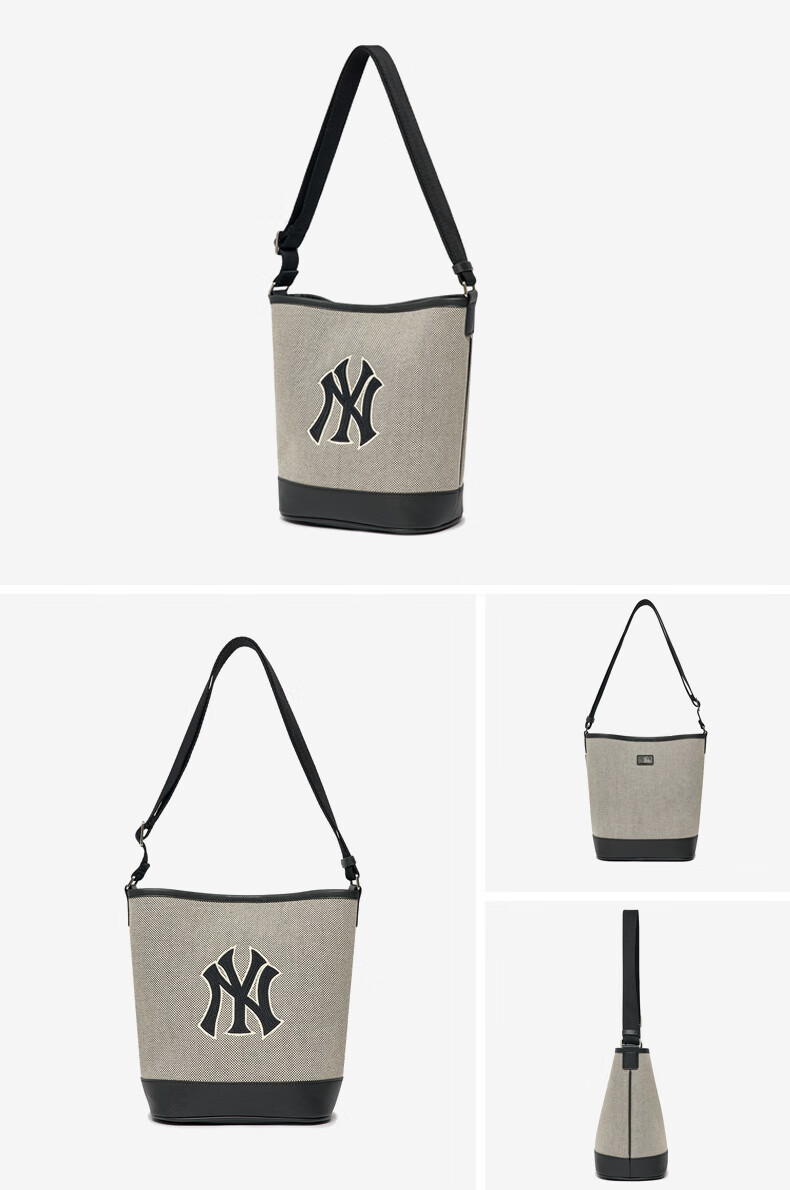 mlb女包ny水桶包洋基队斜挎包女生时尚百搭红袜队休闲单肩包3abms-6