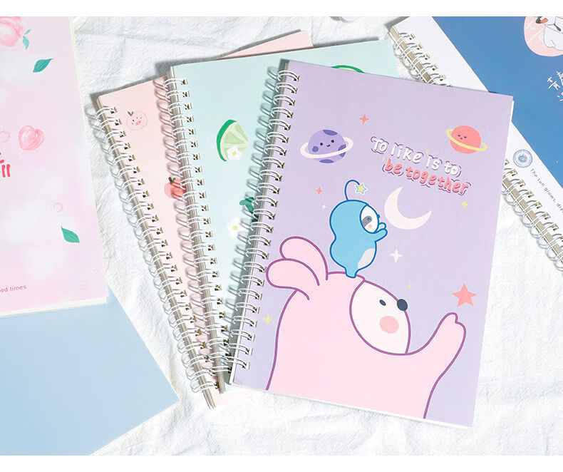 创意ins笔记本本子可爱韩版少女心a5线圈本学生小清新日记本 a5【精灵