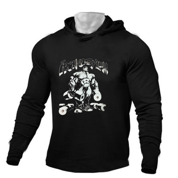 桔子悦【特价捡漏】高档轻奢 长袖男紧身衣套头连帽衫健身卫衣运动