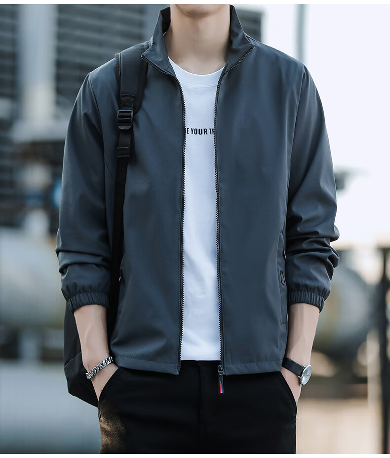 TUCANO [Windproof And Structured] Jacket for Men, Summer Business Loose Casual Sports Daily Trendy Solid Color Jacket, Black, Size M 13