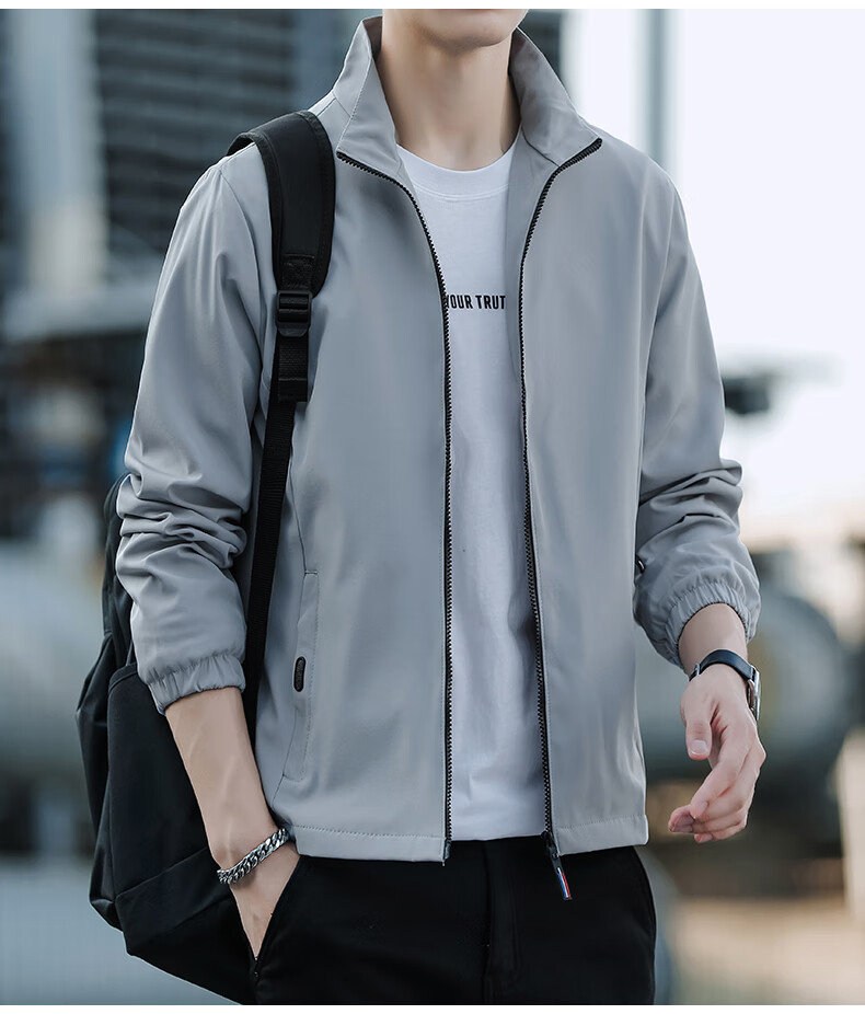 TUCANO [Windproof And Structured] Jacket for Men, Summer Business Loose Casual Sports Daily Trendy Solid Color Jacket, Black, Size M 11