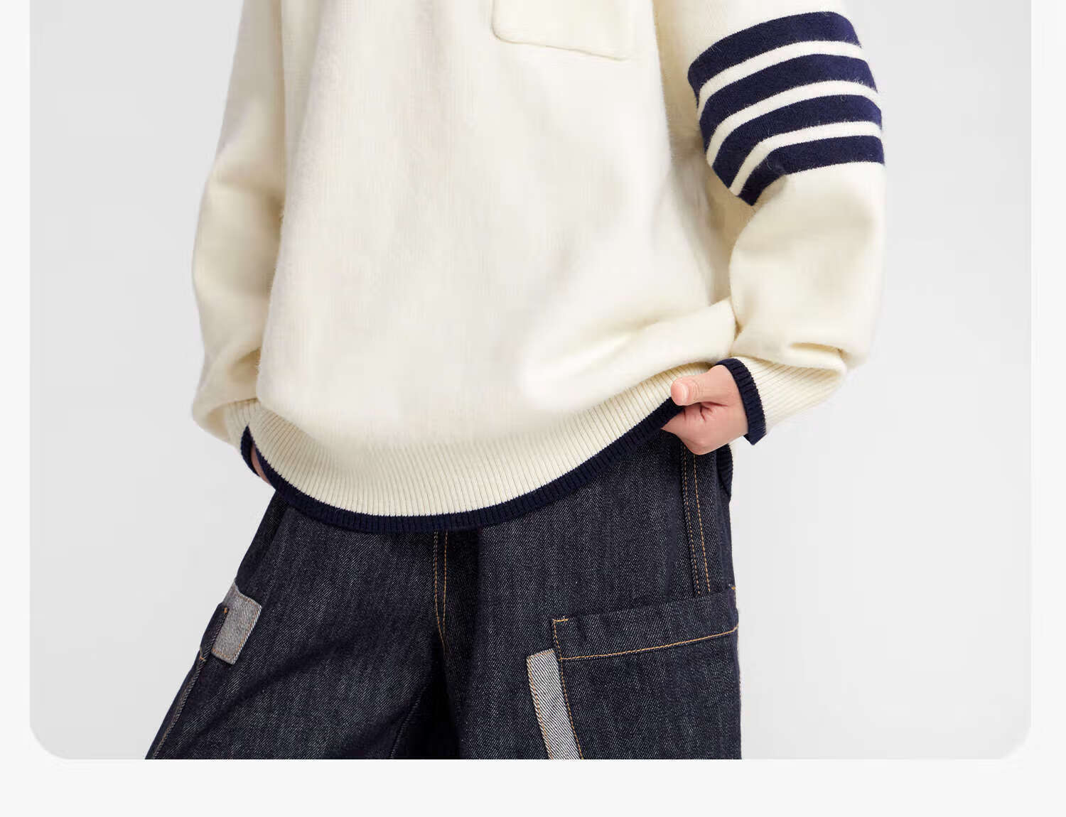 Zuo Xi Boys Sweater Autumn Winter Children's College Style Knitwear 2025 New Big Kids Winter Clothes Gray 130 19