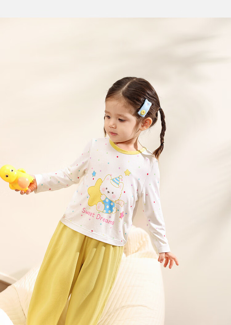 LUSON Xiao O Dad Baby Girl Long Sleeve Homewear Set 2025 Autumn Newborn Soft Silk Pajamas 9