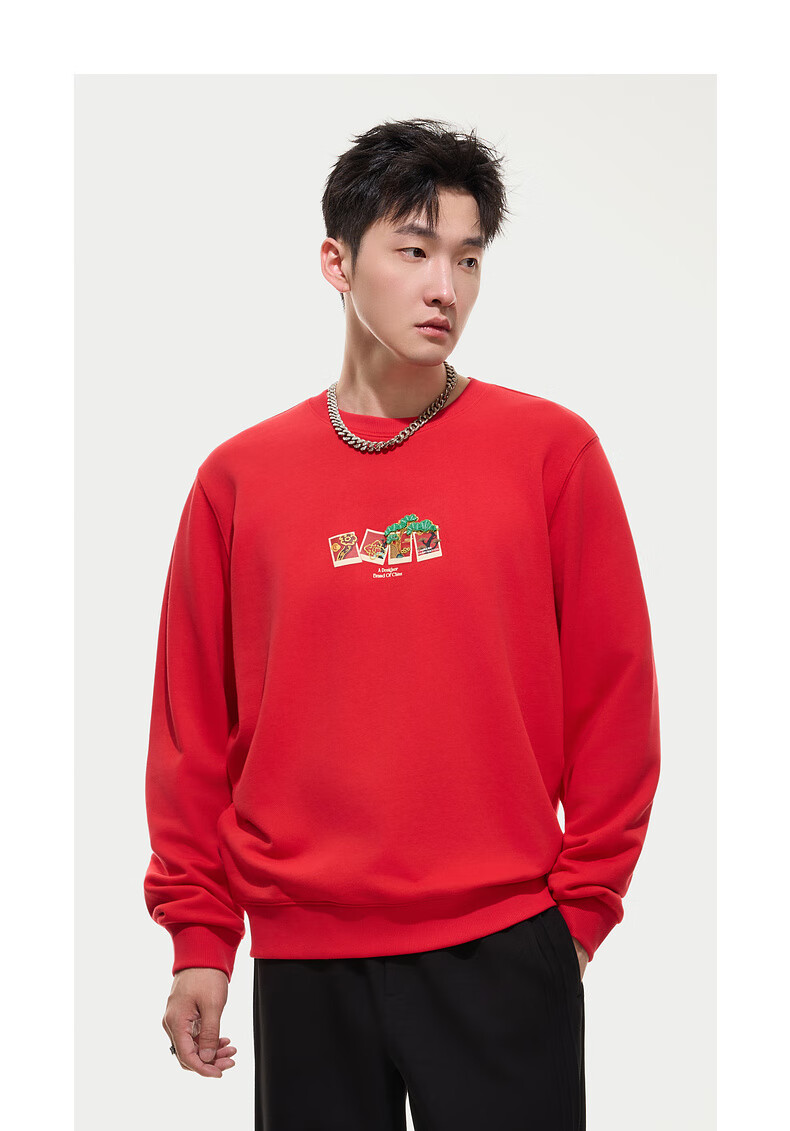 CABBEEN [340G Pure Cotton Sweatshirt] Men's Metal Thread Embroidery Sweatshirt, Comfortable Soft Warm Autumn Long-Sleeve Sweatshirt 14