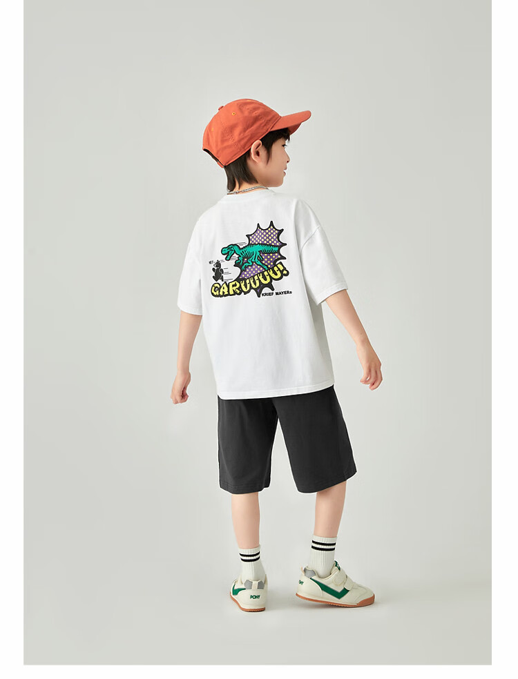 Duoduojia Boys' Sports Shorts, Summer 2026, for Older Children, Moisture-Wicking And Breathable, Pure Cotton Mid-Length Shorts, Children's Loose Six-Point Knit Pants 36