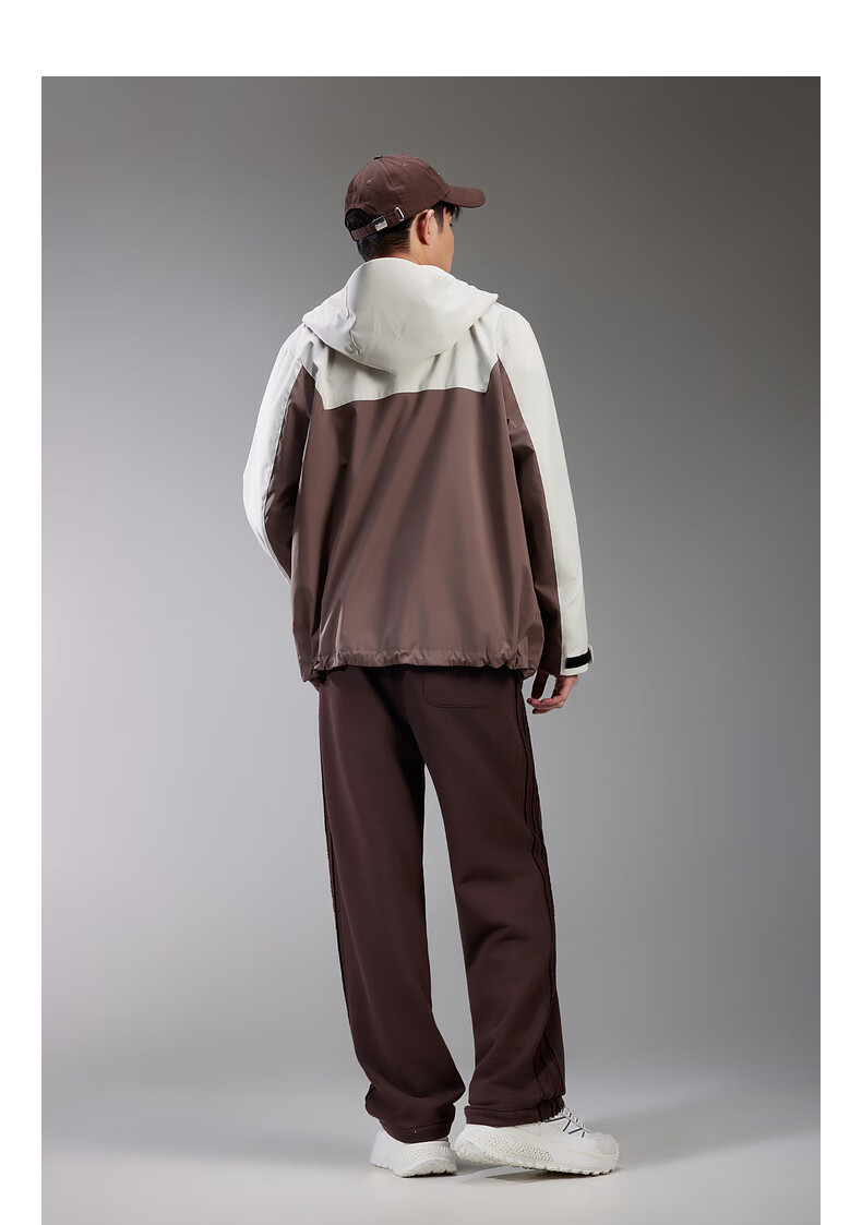 CABBEEN Polyester Suede Plain Casual Men's Three-Proof Outdoor Spliced Color-Block Winter Jacket 14