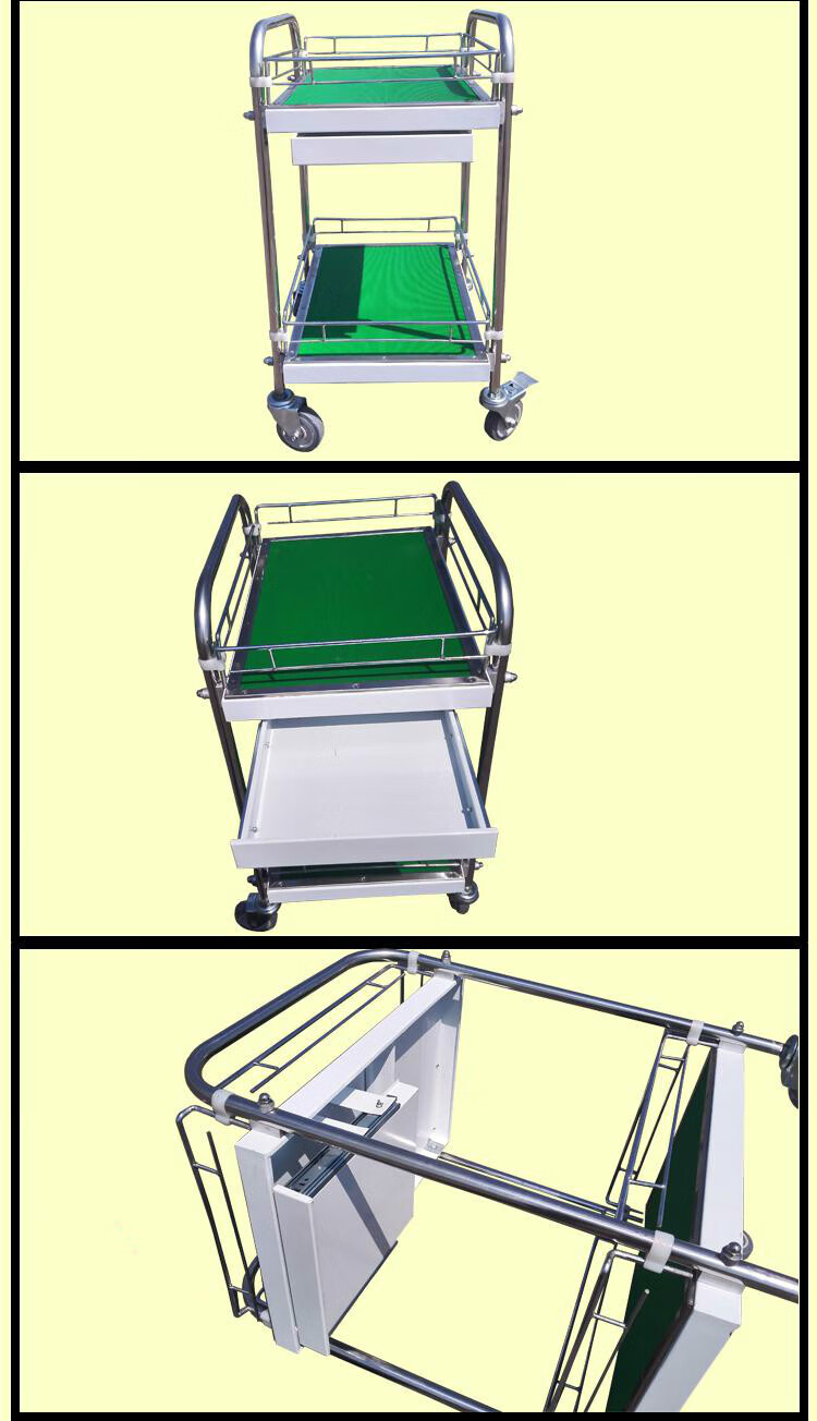 仪器推车实验室推车办公双层小推车设备超静音推拉车仪表车工具车 70*