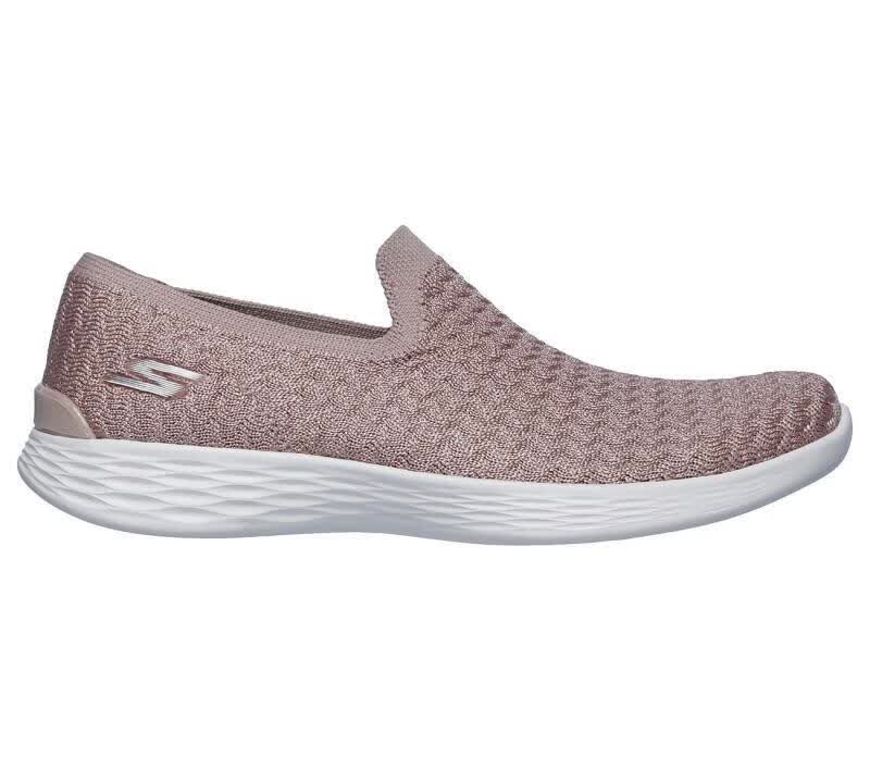 skechers斯凯奇女鞋一脚蹬休闲鞋健步鞋低帮套脚15829 mauve 6.