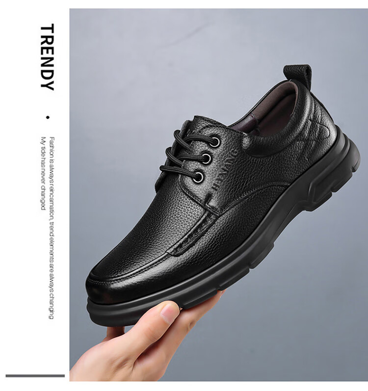 Hengyuanxiang Men's Slip-On Business Casual Lace-Up Breathable Driving Loafers J7275 Black 39 9