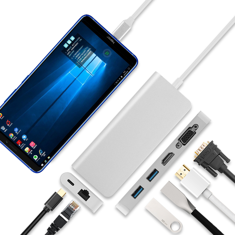 ajiuyu华为手机转接头mate40pro拓展坞p50309扩展坞荣耀连vga投影仪