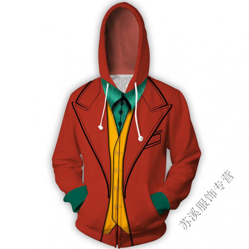 2019电影小丑joker衣服cos服装希斯莱杰卫衣拉链外套万圣节男装 拉链1