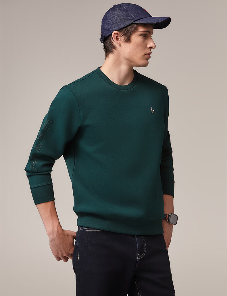 HAZZYS Men's Spring and Autumn Casual Cotton Long Sleeve Pullover Sweatshirt ABTZE0CCX32 5
