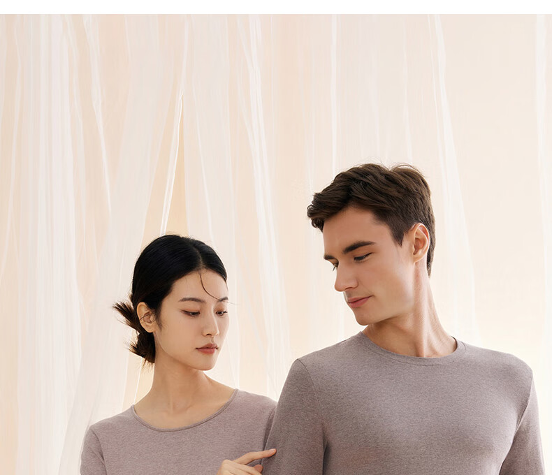 Three-Needle Thermal Underwear Men Xinjiang Long-Staple Cotton Men's Autumn Shirt and Pants Fleece Basic Base Layer Cotton Sweater Women's Couple Set 28